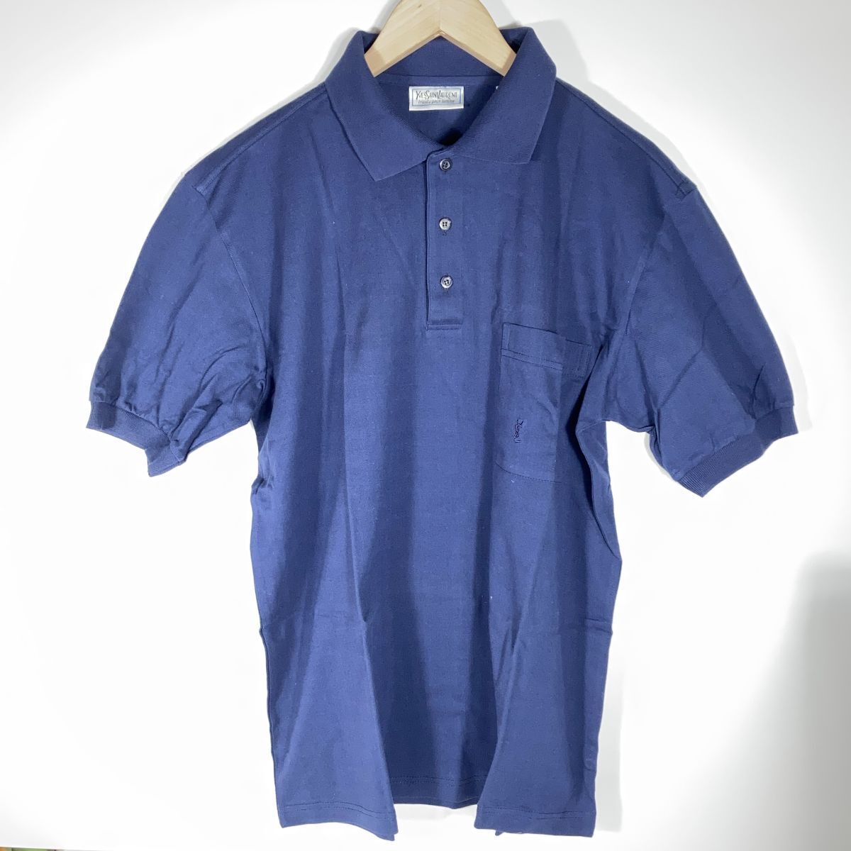 Yevs Saint Laurent YSL イヴ サンローラン 半袖 刺繍ロゴ ポロシャツ メンズ ヴィンテージ 古着