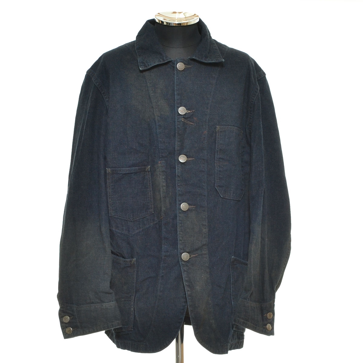●568213 RRL ダブルアールエル DOUBLE RL ●ファーマーズコート カバーオール ジャケット サイズL メンズ USA製 ブルー
