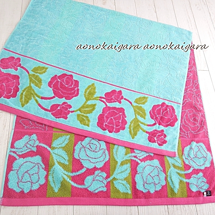 新品◆今治タオル◆厚手◆豪華◆ラグジュアリー◆上質◆薔薇◆大判◆バスタオル１枚◆７０×１４０◆グリーン系