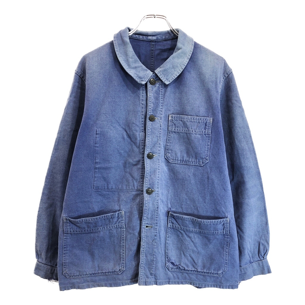 70年代 フランス製 MAGASINS BLEUS フレンチワーク モールスキン ワークジャケット ヴィンテージ ユーロ(メンズ M相当)中古 古着 V2151