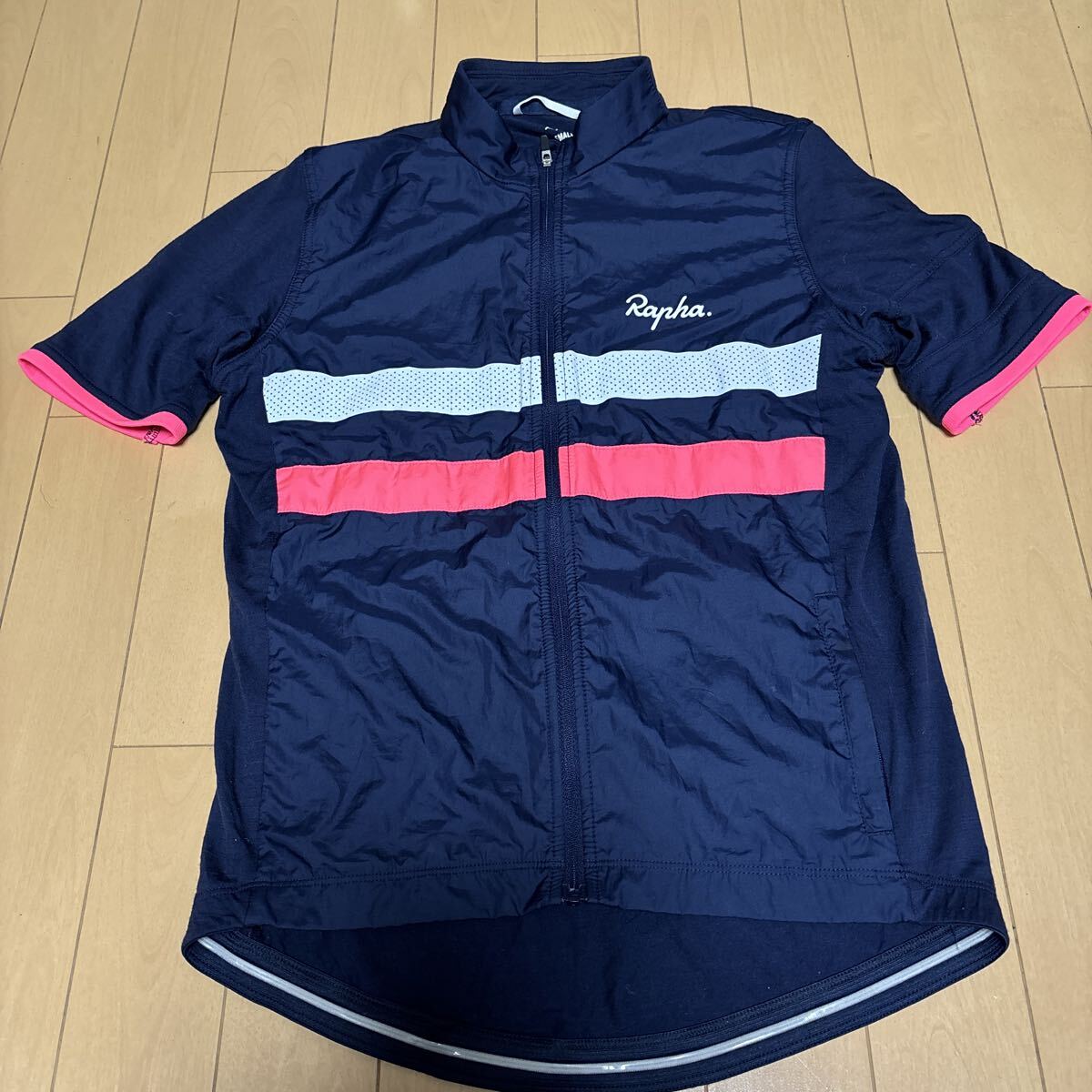☆ Rapha ウインドブロックブルベジャージ　 ラファ BREVET JERSEY メンズS メリノウール87% 紺色　ロードバイク