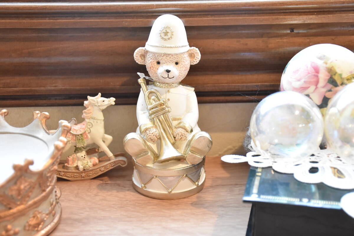 HA4-2*条件付き送料無料も有！*プレイング*ベア*オンドラム*ラッパ*オブジェ*クリスマス*くま*置物*Xmas*テディベア*北欧*ハルモニア