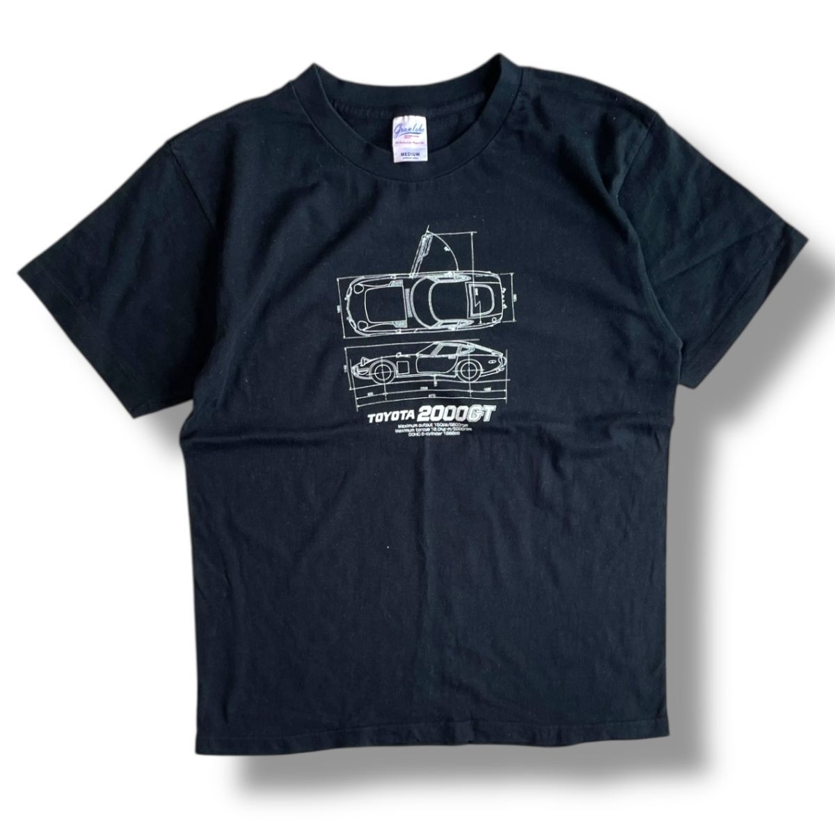 超希少★国内正規★ トヨタ自動車 TOYOTA 2000 GT ロゴ プリント 半袖 Tシャツ Mサイズ 黒 ヤマハ発動機 スポーツカー