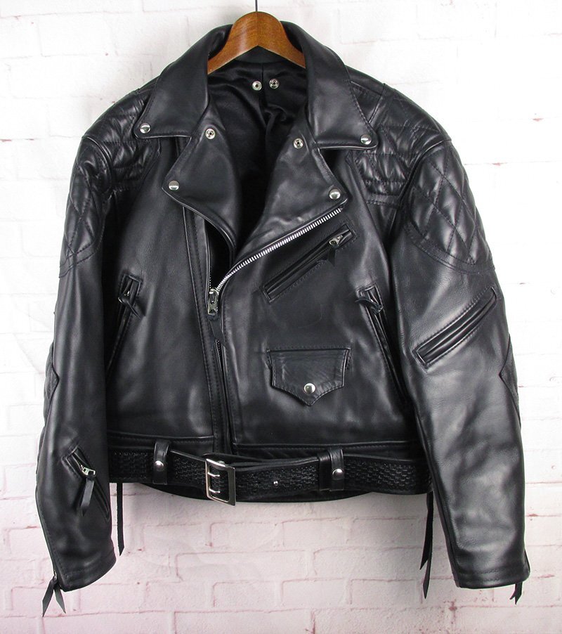 MFJ28219 Langlitz Leathers ラングリッツレザーパデッド コロンビア レザー ダブル ライダースジャケット オーダー品 ブラック 美品