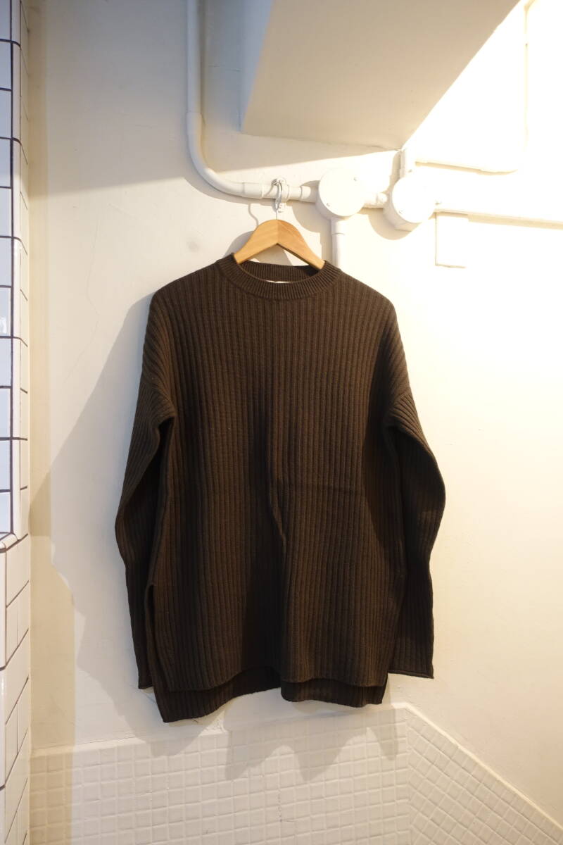 ◎GALERIE VIE ギャルリーヴィー モスグリーン リブ ニット ウール80％ カシミヤ20％ サイズS 