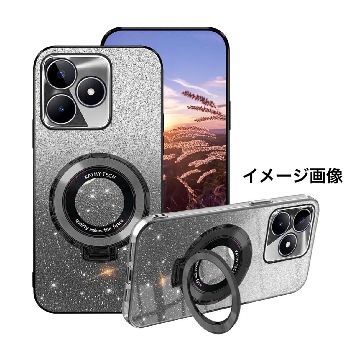 y112821m HM NOTE 12 R / HM12 5G スマホケース キラキラ 透明 ソフト TPU 耐衝撃 保護 ラグジュアリー スリム カバー (ブラック)