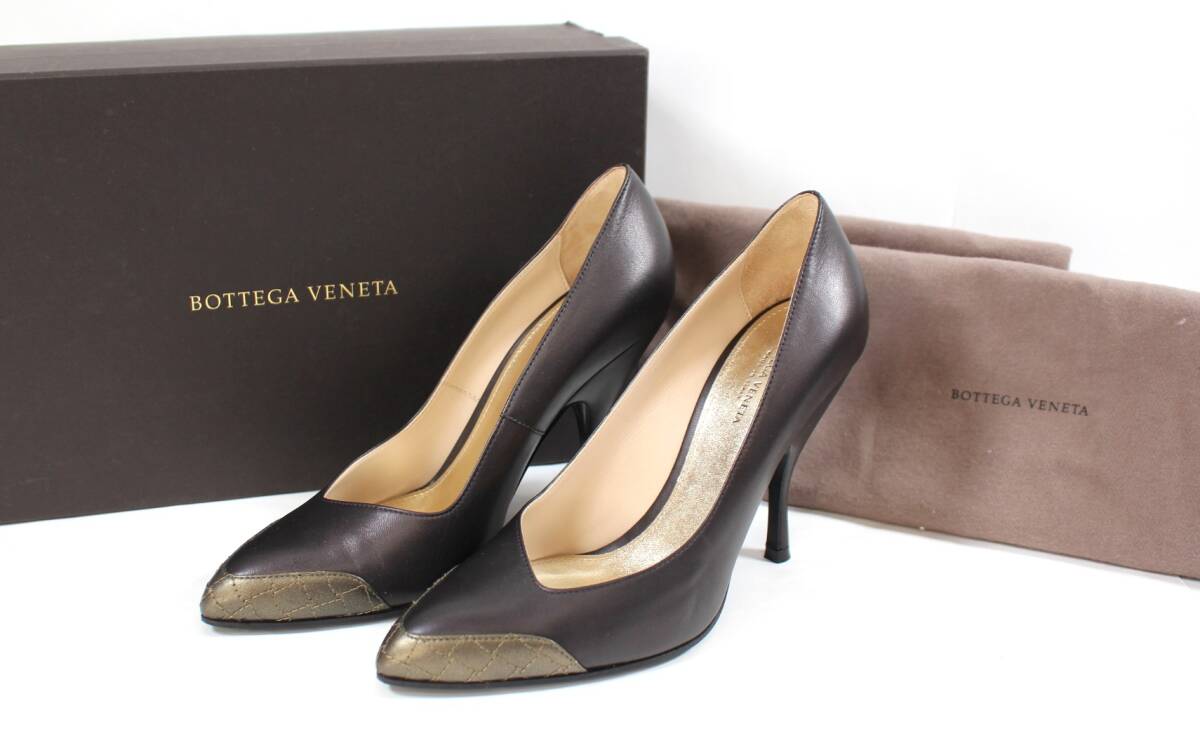 Y7027＃◆中古品◆BOTTEGA VENETA ボッテガヴェネタ パンプス イントレチャート サイズ36 1/2(約23.5cm)