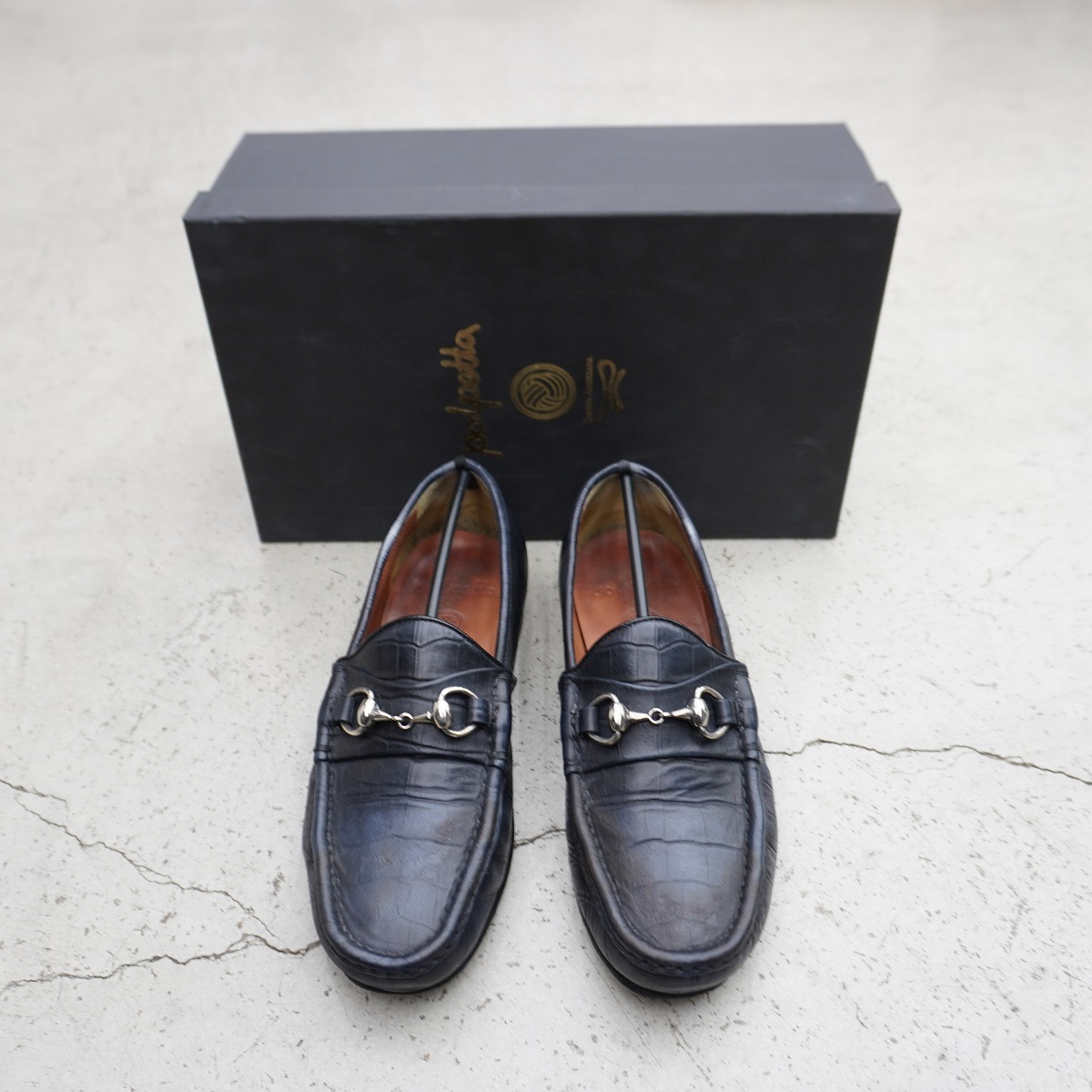 POLPETTA ポルペッタ BIT LOAFER ビット ローファー シューズ ホースピット クロコ ブラック 黒 サイズ 39 JP 24.5 1112P★4