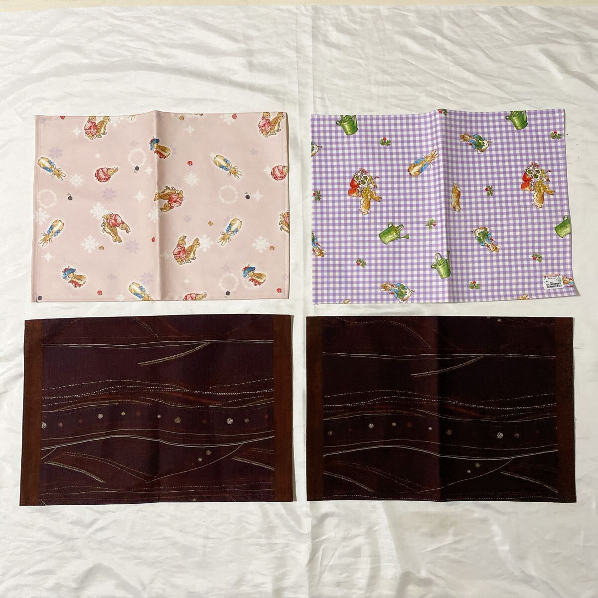 未使用 ランチョンマット 4枚セット ピーターラビット 高島屋 百貨店 ブラウン系 綿100％ 茶屋辻 百道発信 日本製 国産品 保管品