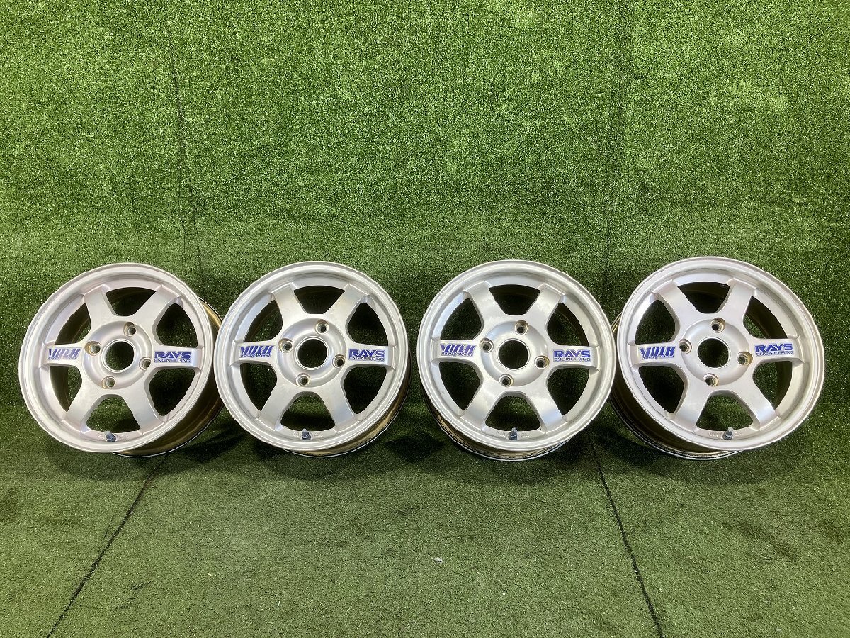 ｍ管理78921 カプチーノ EA21R 外し】希少の PCD114.3 4H★RAYS ボルクレーシング TE37 鍛造 14インチ ホイール 5.5/6J +45/38★