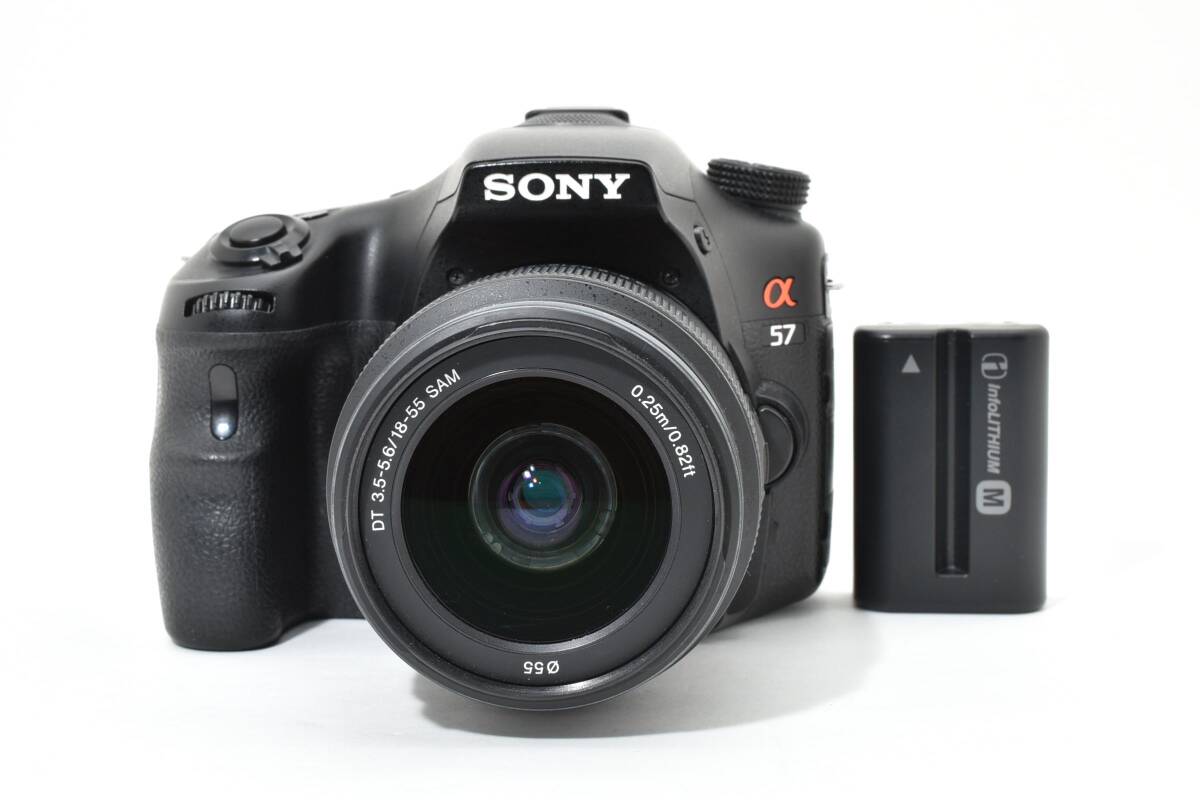 ★実用品★ ソニー SONY α57 ＋ DT 18-55mm F3.5-5.6 SAM ★日本語なし ★バッテリー　　　48-68-5#021 #7401