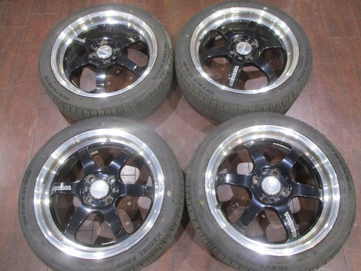 【大幅値下げ/最終処分】中古★RAYS VOLK RACING TE37 KCR 16インチ アルミホイール4本セット★100/4穴/5.5J/+45★溝有2025年製165/50R16
