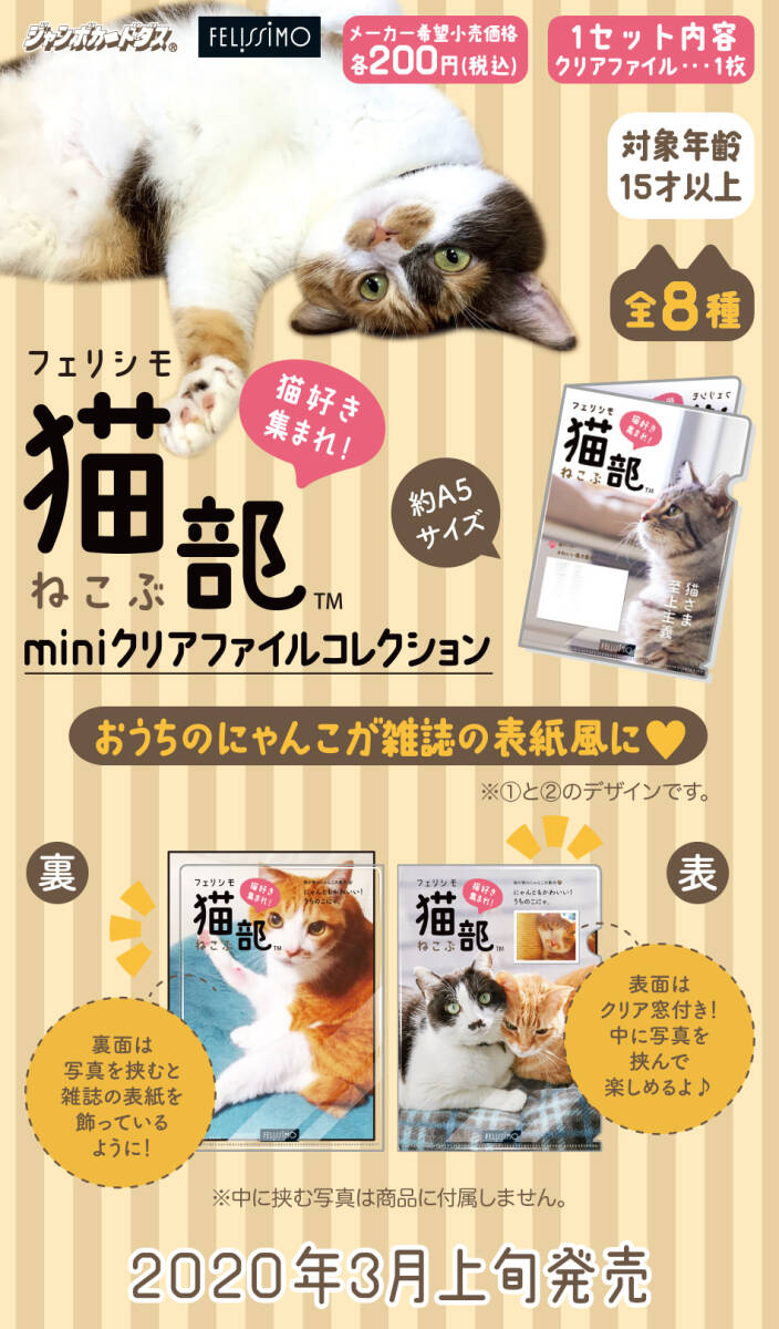 新品未使用保存★美品■バンダイ ジャンボカードダス フェリシモ猫部 miniクリアファイルコレクション 全8種