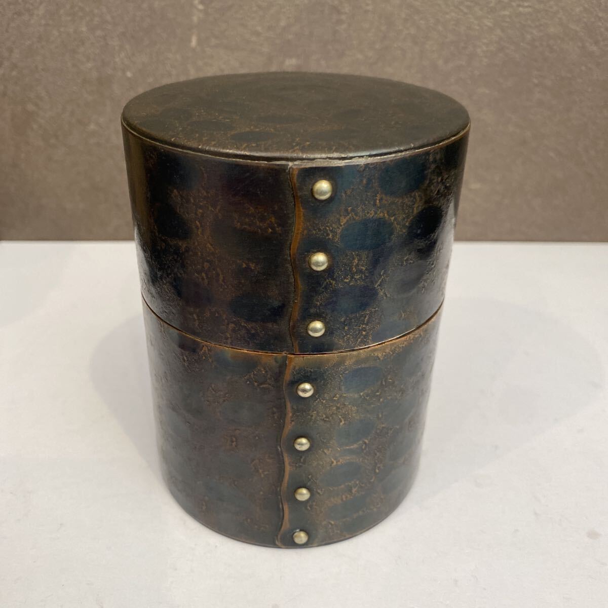 金属工芸 茶道具 茶筒 玉川堂 茶入 煎茶道具 鋲打