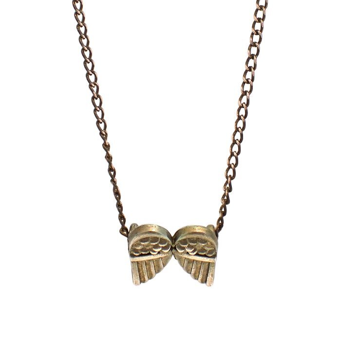 メタル ネックレス 天使の羽モチーフ エンジェル ゴールドカラー アクセサリー 送料220円