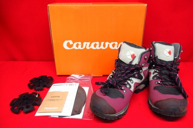 caravan キャラバン トレッキングシューズ C4_02 23.5㎝ EE パープル ゴアテックス 元箱あり 登山靴 管理7KH1121F-H7