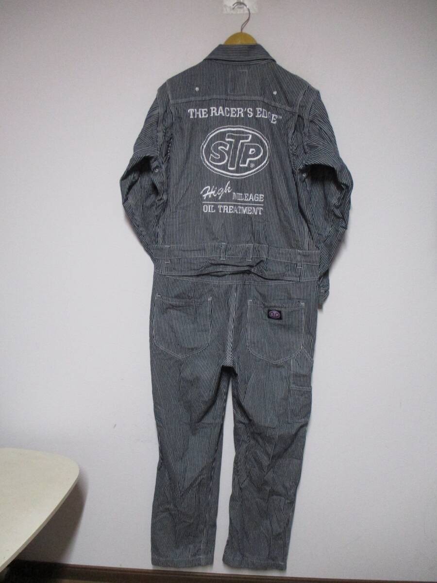 STP エスティーピー ヒッコリー 刺繍ロゴ メカニックスーツ ツナギ LLサイズ