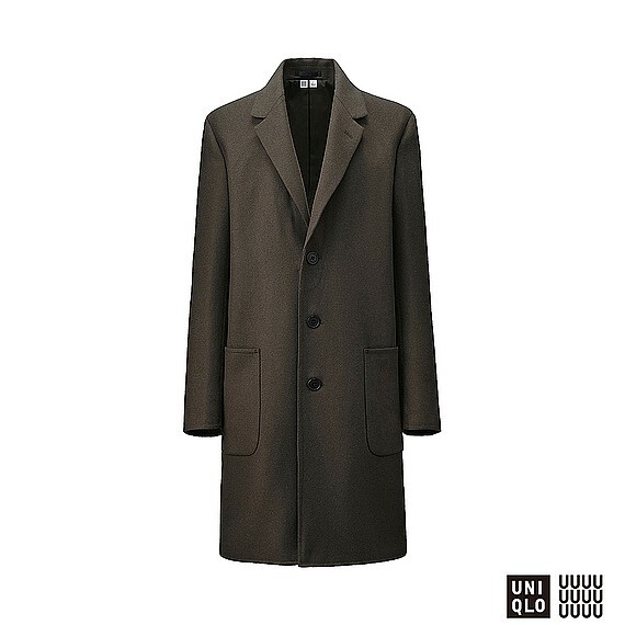 【新品・L・ブラック】ユニクロユー UNIQLO U ルメール　ダブルフェイスウールブレンドチェスターコート 黒 メンズ 2016AW チェスター