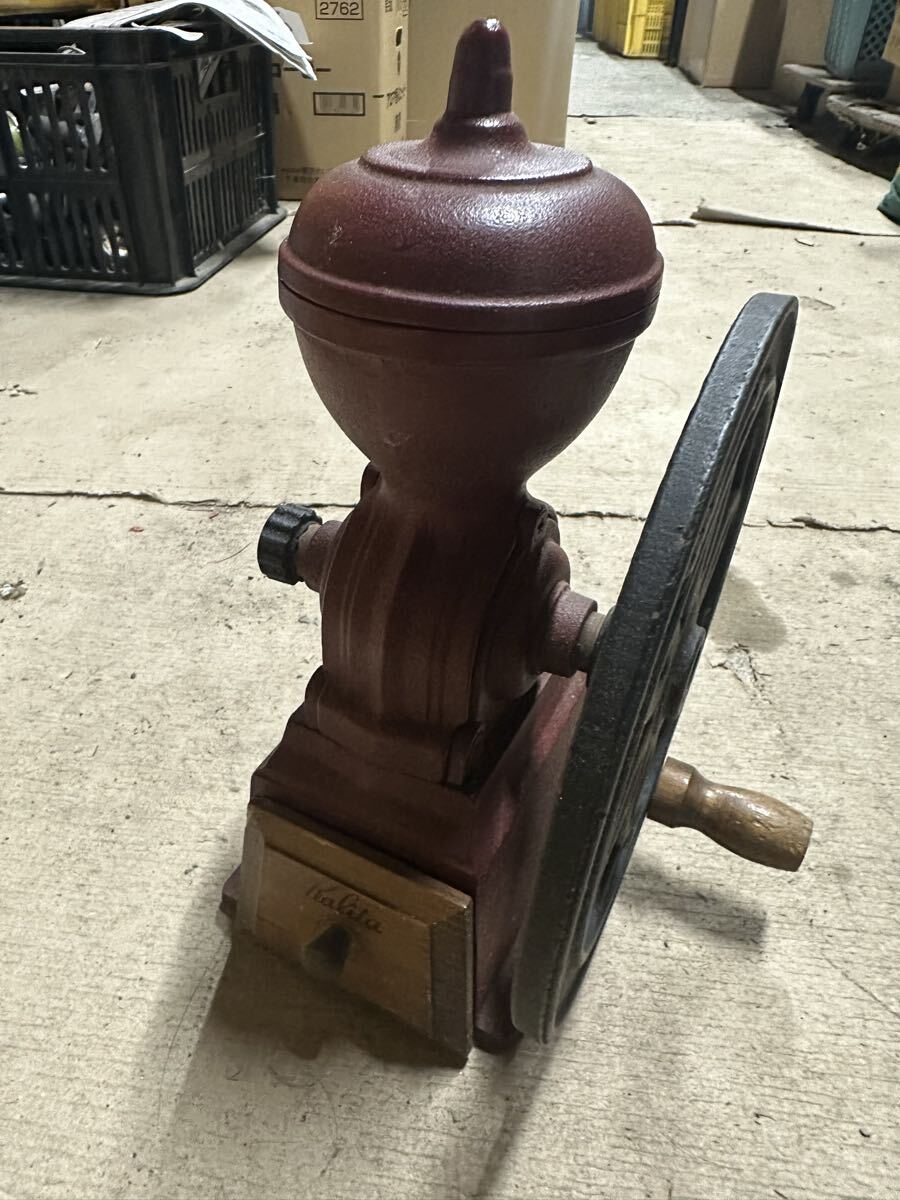(M1) Kalita カリタ ダイミルN 手動式 コーヒーミル 鉄製 アンティーク レッド 現状中古品