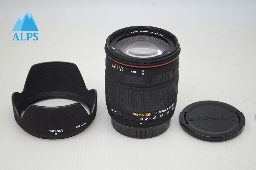 良品 SIGMA シグマ 18-200mm F3.5-6.3 DC PENTAX ペンタックス Kマウント APS-C ズームレンズ フード付 251110i【アルプスカメラ】
