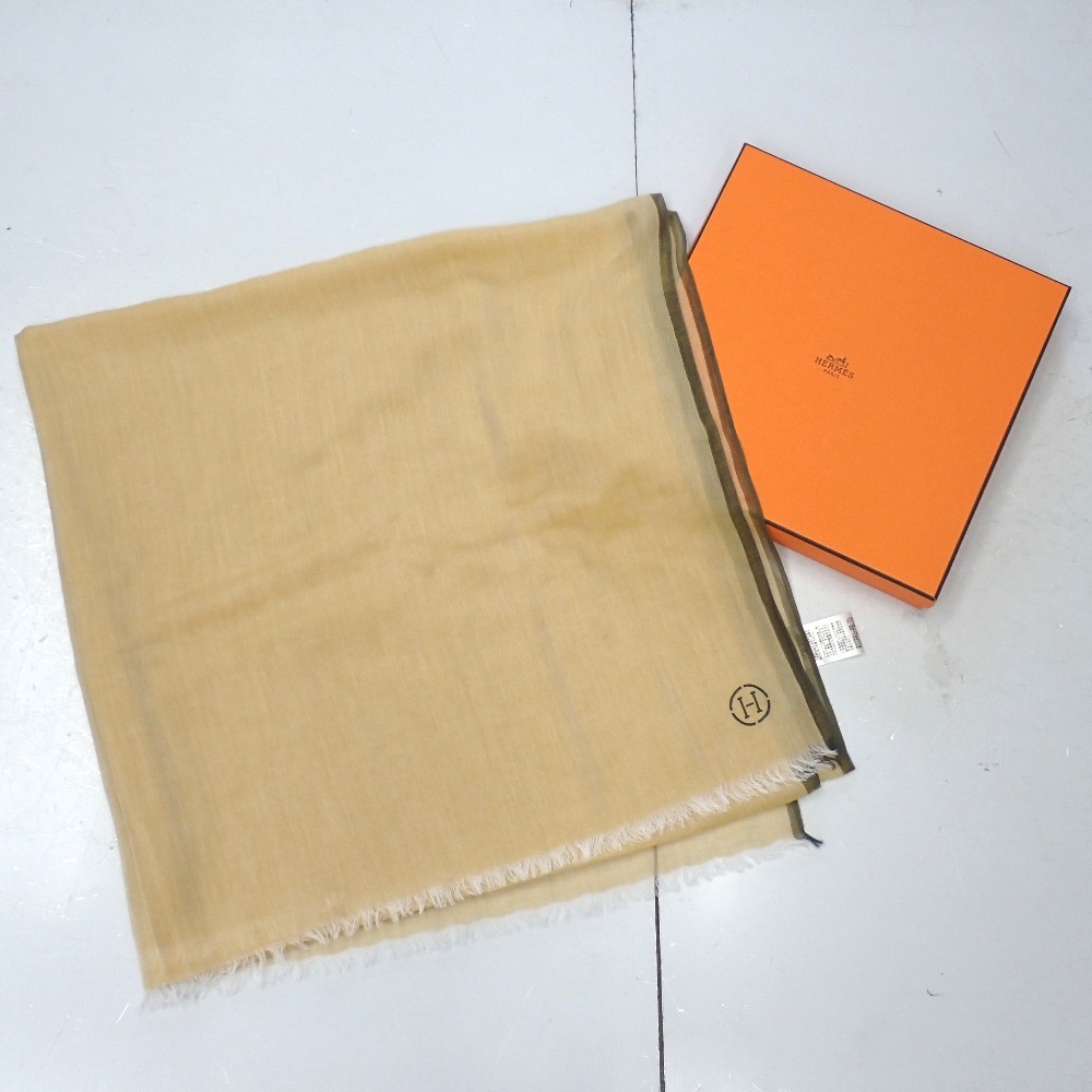 Ft632901 エルメス マフラー ストール ナオシマ ベージュ系 レディース HERMES 中古