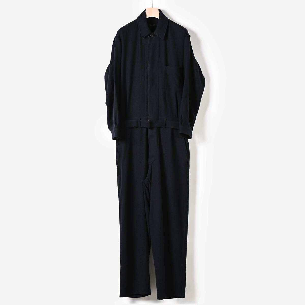 【極美品 タグ有り】COMOLI リファインウール オールインワン navy Size1/コモリ/つなぎ/ネイビー/wool100%/日本製/縮絨