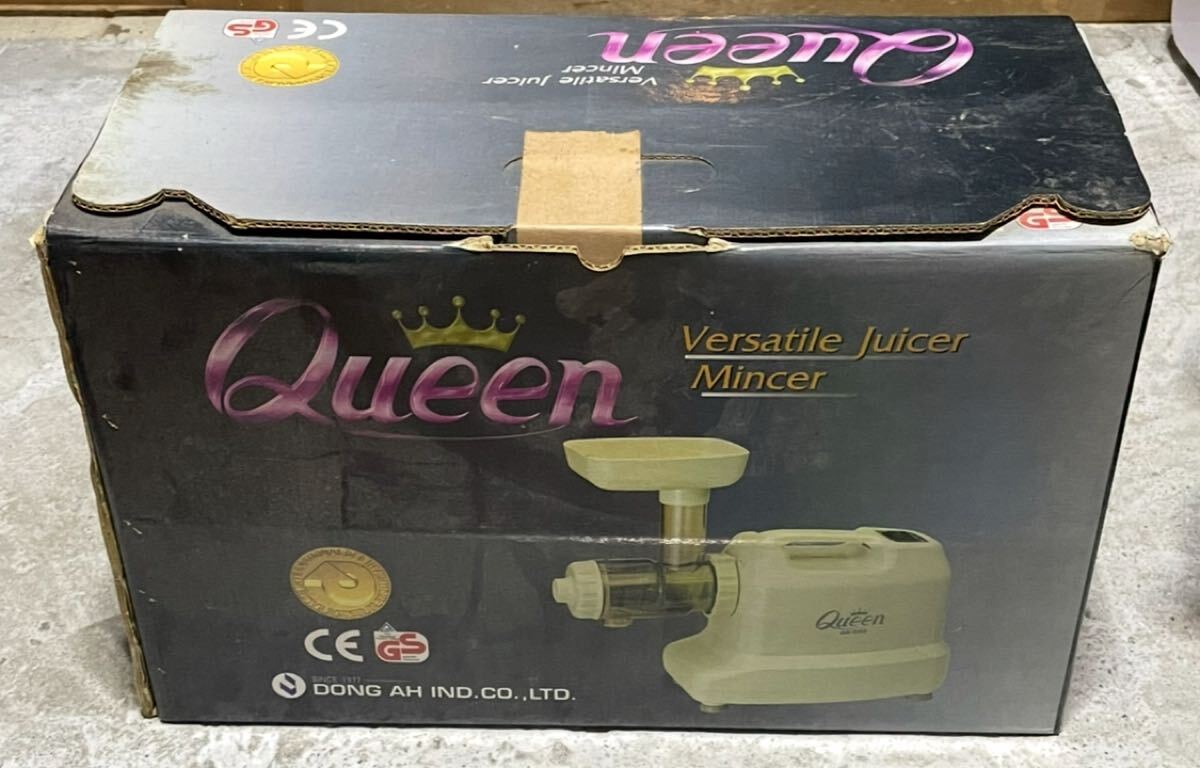 レトロ家電 動作確認済 Queen クイーン 多機能スロージューサー/ミンサー DA-502 元箱・付属品完備 ヴァーサタイル ジューサー