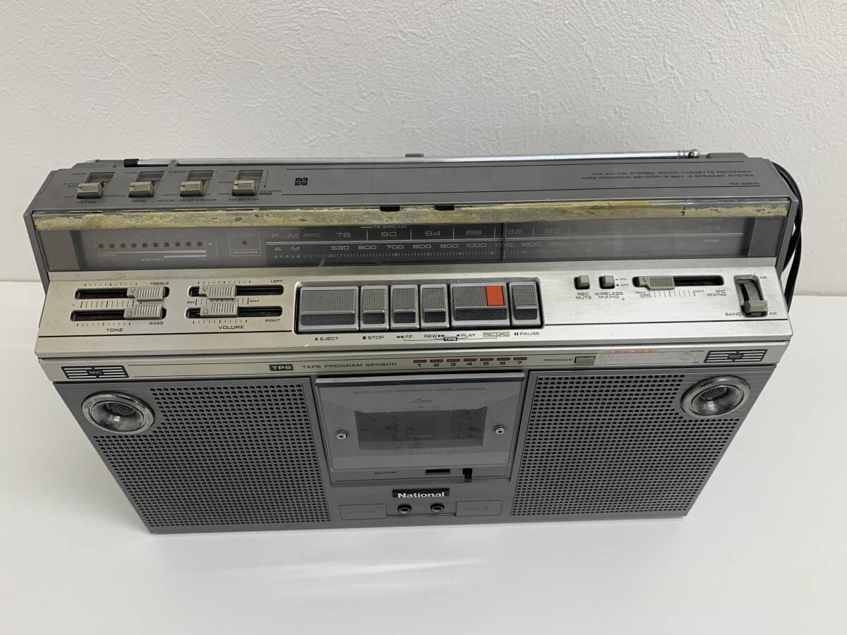 【希少】昭和レトロ National ラジカセ RX-5300 FM/AM カセット録音再生（管理：000010）