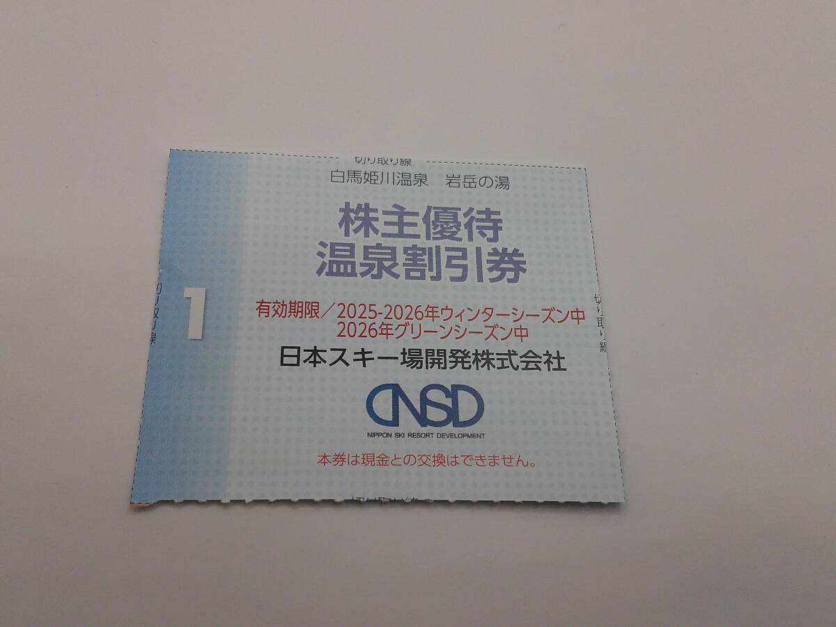 日本駐車場開発 株主優待(白馬姫川温泉 岩岳の湯)温泉利用割引券1枚　数量3