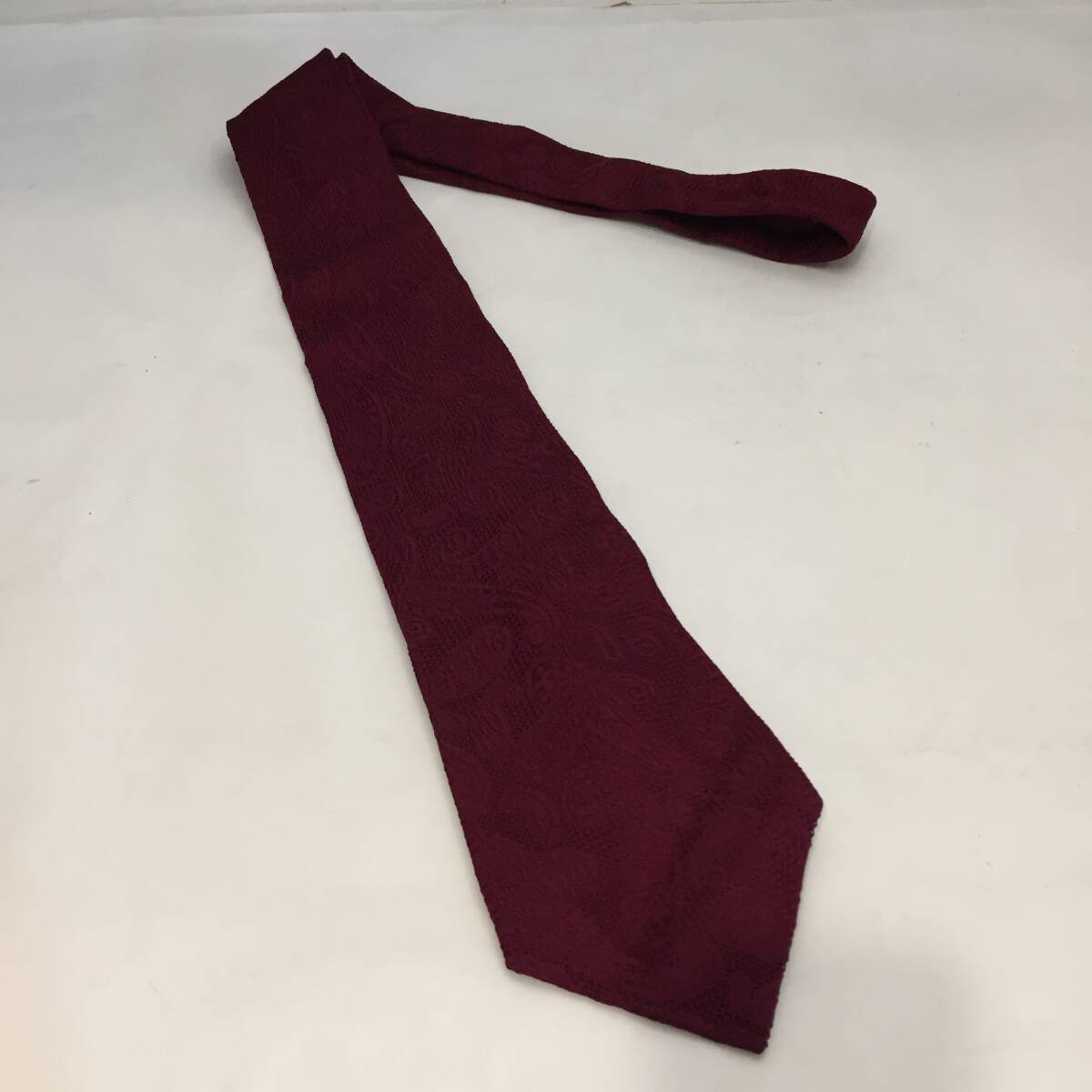 F110409◎⑥ワインレッド ペイズリー柄 CELINE セリーヌ ネクタイ シルク スペイン製◎
