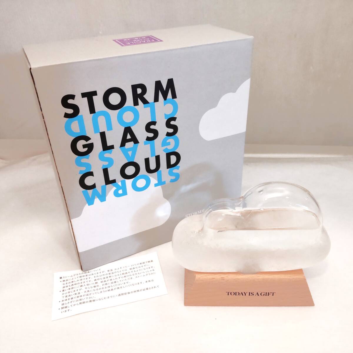 Y111207■STORM GLASS CLOUD ストームグラスクラウド TODAY IS A GIFT 雲型 簡易気象予報計 天気予報ストームグラス 紙箱入■