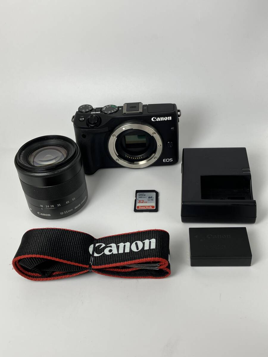 【返品保証・動作確認済】Canon EOS M3 + EF-M 18-55mm IS STM レンズキット