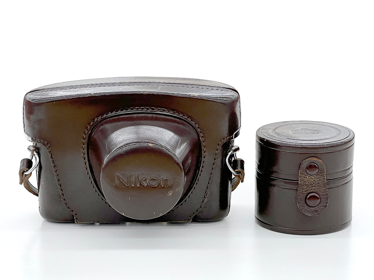 Nikon ニコン SP用 純正革ケース レンズケース付き ブラウン NIPPON KOGAKU カメラアクセサリー