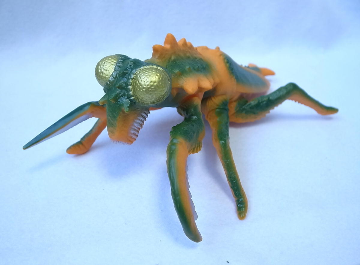 【マルサン アマプロ コラボ】大怪獣列伝 カマキラス ソフビ 2003 オレンジ成形色 日本製 大きさ約25cm