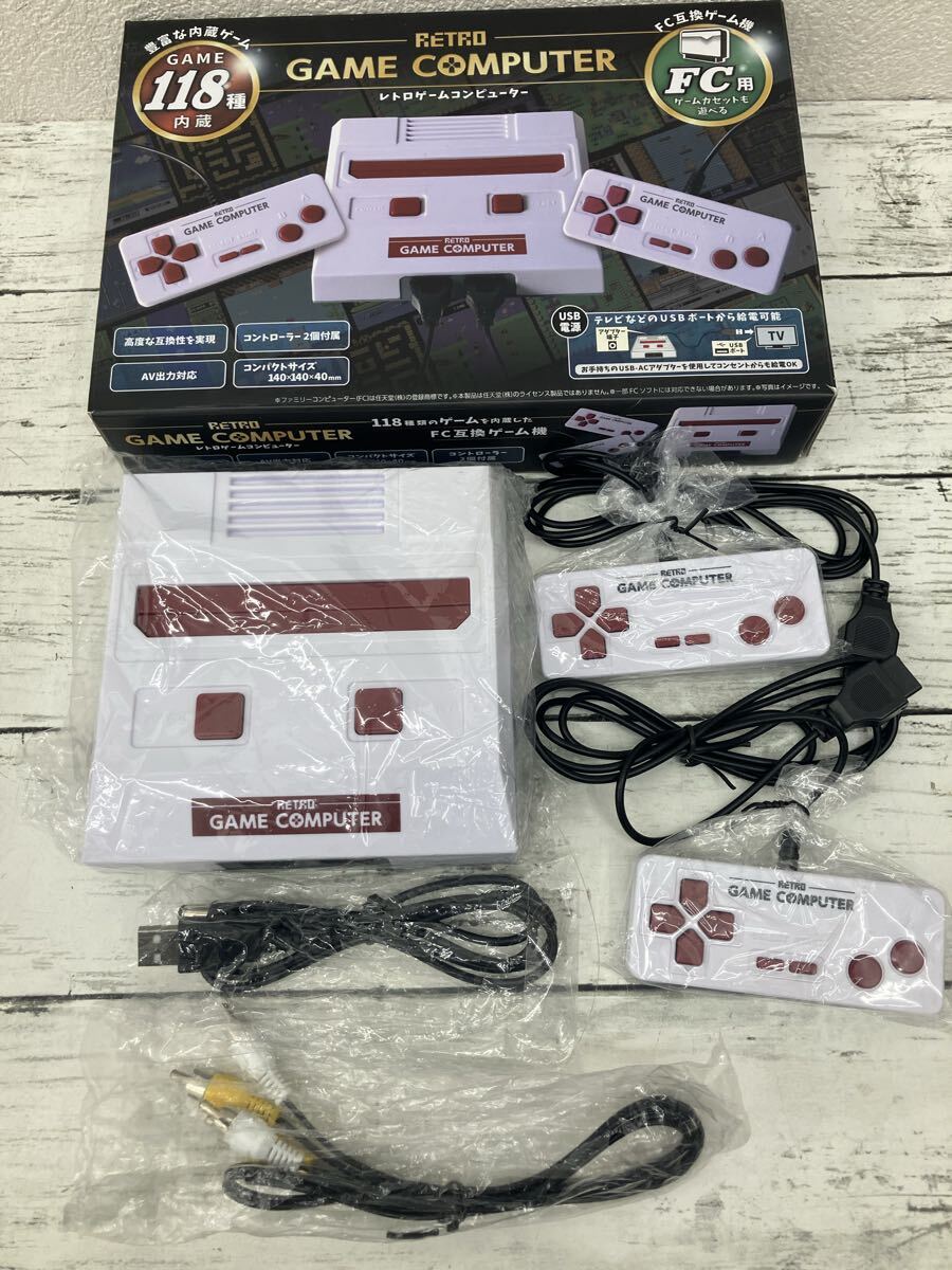 【美品】RETRO GAME COMPUTER レトロゲームコンピューター FC互換ゲーム機 KTFC-005W-G ファミコン本体【8772】
