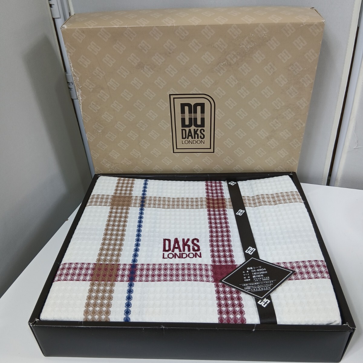 #802 DAKS ダックス DAKSLONDON 蜂巣シーツ 綿100 寝具/