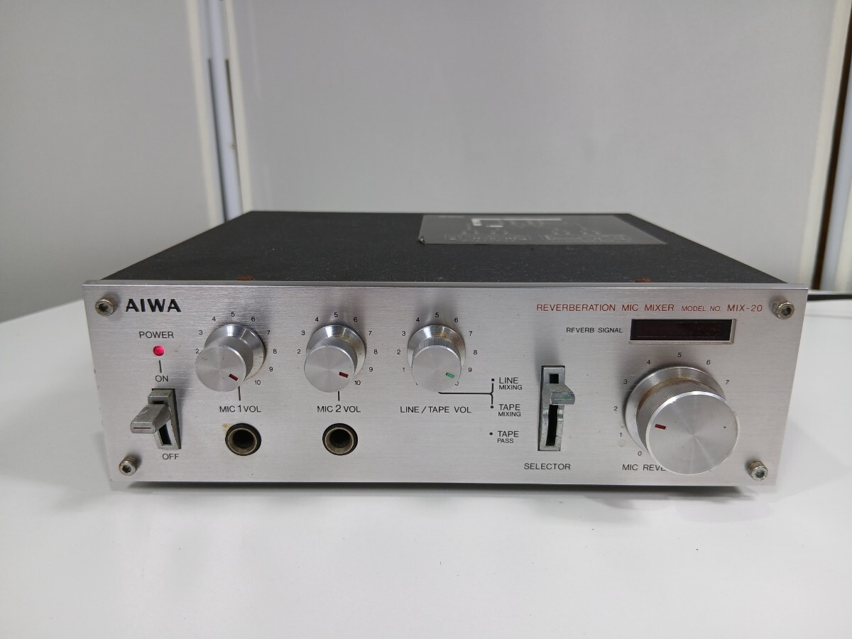 #822 AIWA MIC MIXER リバーブレーション マイクミキサー オーディオ機器 MIX-20 通電確認◎/和歌山県にて引き取り大歓迎
