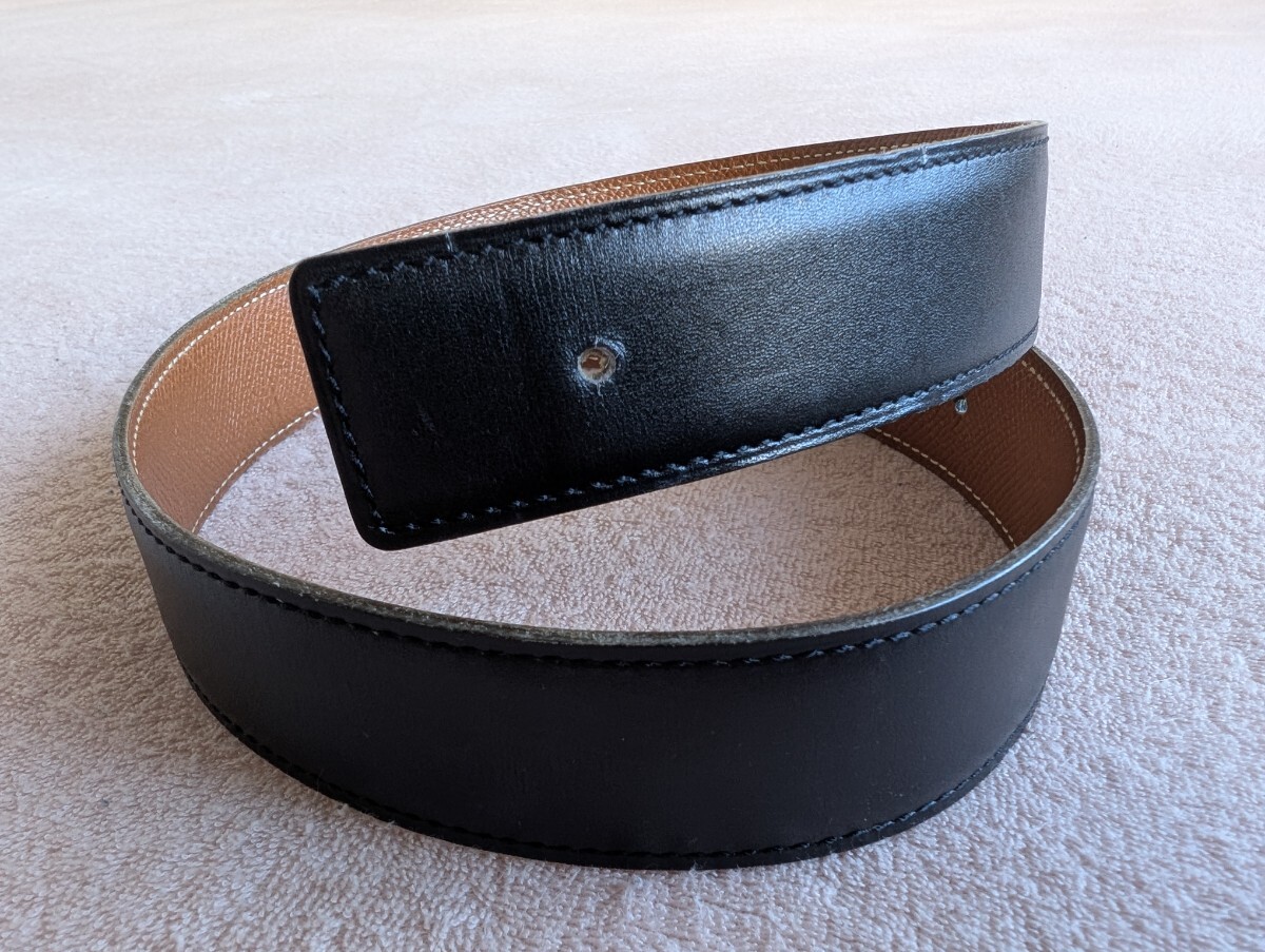 [美品]HERMES★エルメス★コンスタンス　バックルなし　ベルト　黒茶　65