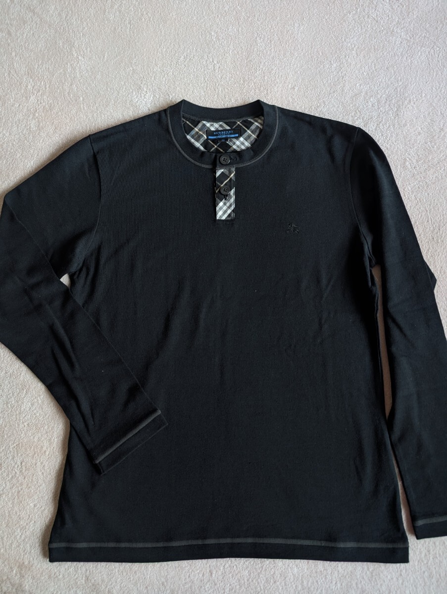 [新品タグ付き]バーバリー　ブルーレーベル　メンズ長袖Tシャツ ブラック S ロンT 三陽商会 BLACK LABEL