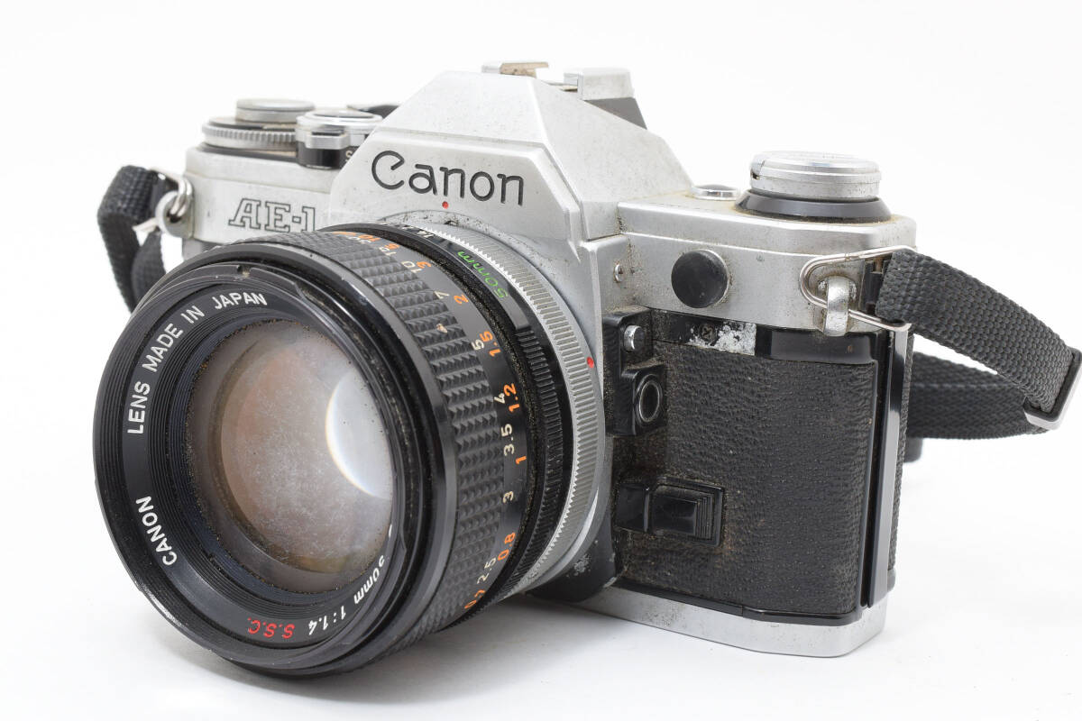 実用品 キャノン Canon AE-1 + FD 50mm F1.4 S.S.C. 単焦点 レンズキット フィルムカメラ #58 #03 #1448