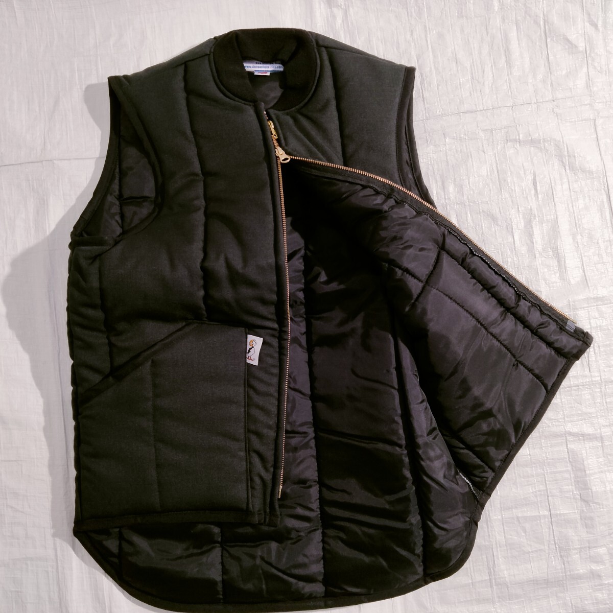 DICKSON ディクソン DI-234 poly VERTICAL VEST 10oz Vertical 化繊　ベスト チャコール　xs 2way ダブルジッパー　usa　アメリカ製 