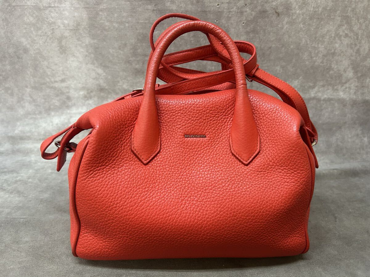 中古 BALENCIAGA バレンシアガ 2way ハンドバッグ ショルダーバッグ 赤 レッド 傷 使用感あり バッグ 