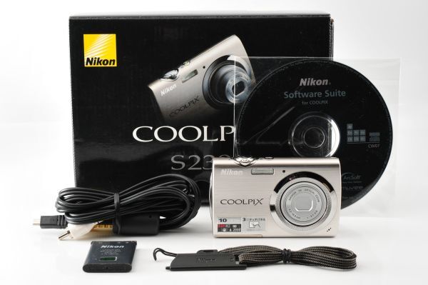 [Exc+5 w/BOX] Nikon COOLPIX S230 10.0MP Digital Camera Silver Tested JAPAN #86