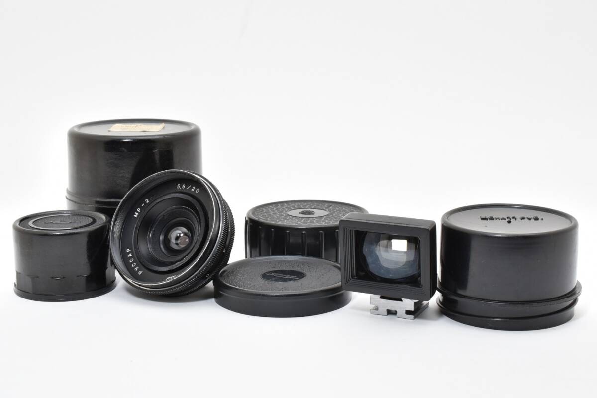 希少ファインダー付＊PYCCAP MP-2 ルサール Russar 20mm F5.6 ライカLマウント カメラ レンズ 