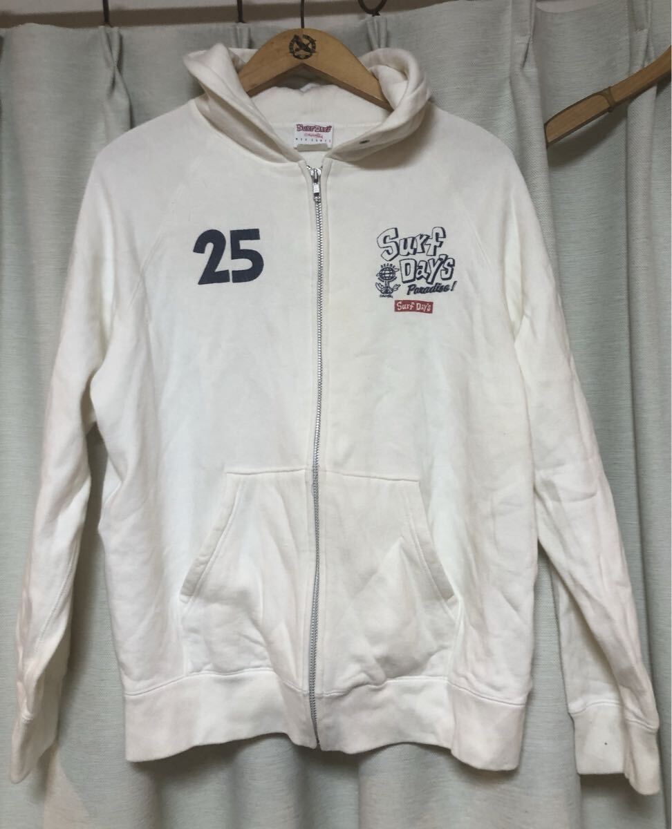 BEAMS×ミー石井 SURF DAY'S コラボ・フルジップスウェットパーカ・Lサイズ 綿100％