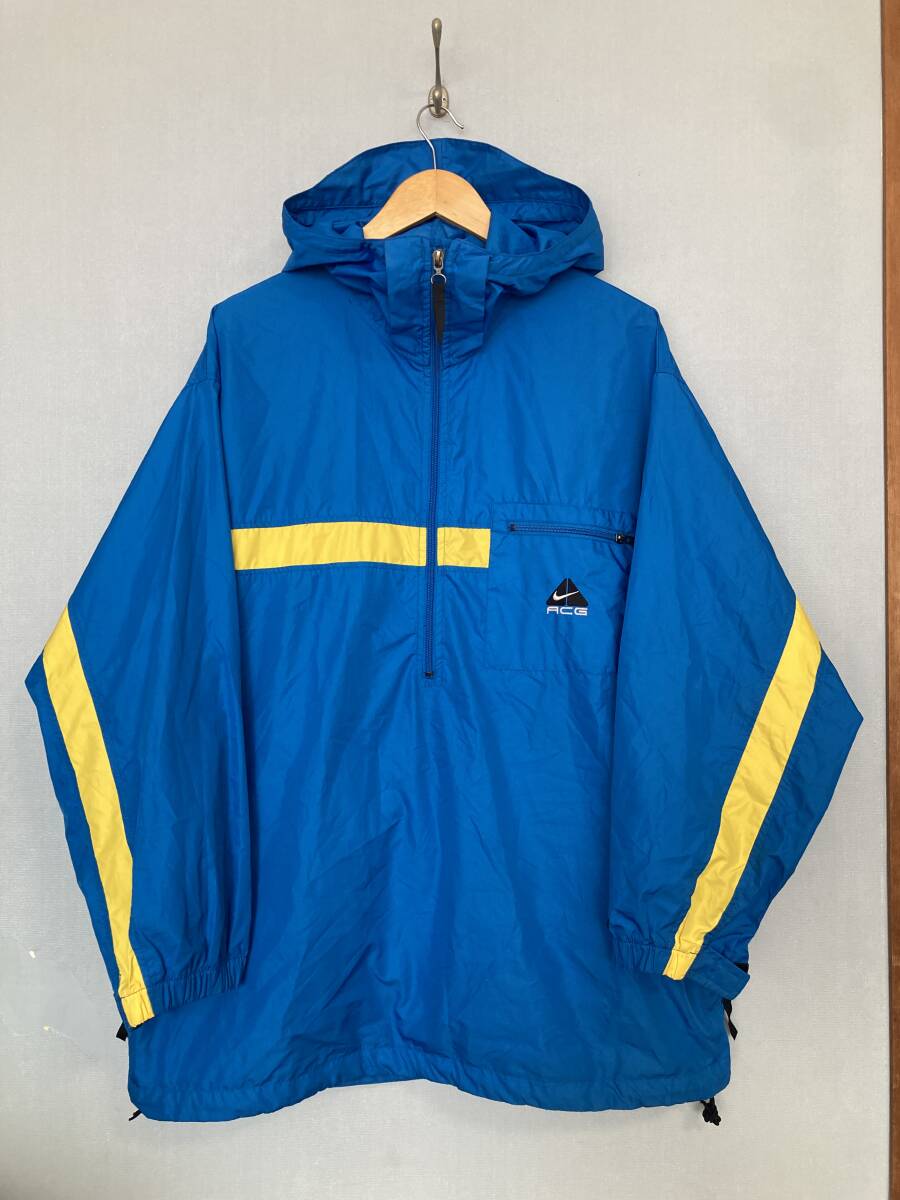 ★90s NIKE ナイキ ACG アノラックパーカ XXL パーカー フーディー ハーフZIPジャケット アウトドア エーシージー OLD オールド ビンテージ