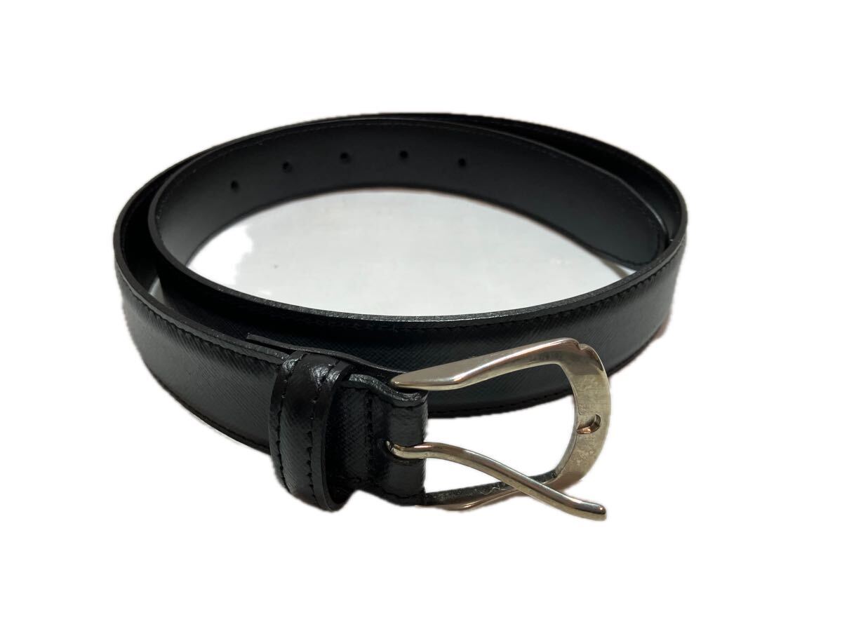 ▲R125▲ ベルト アンドレア ダミコ Andrea DAMICO レザー ベルト　ブラック系　75/90