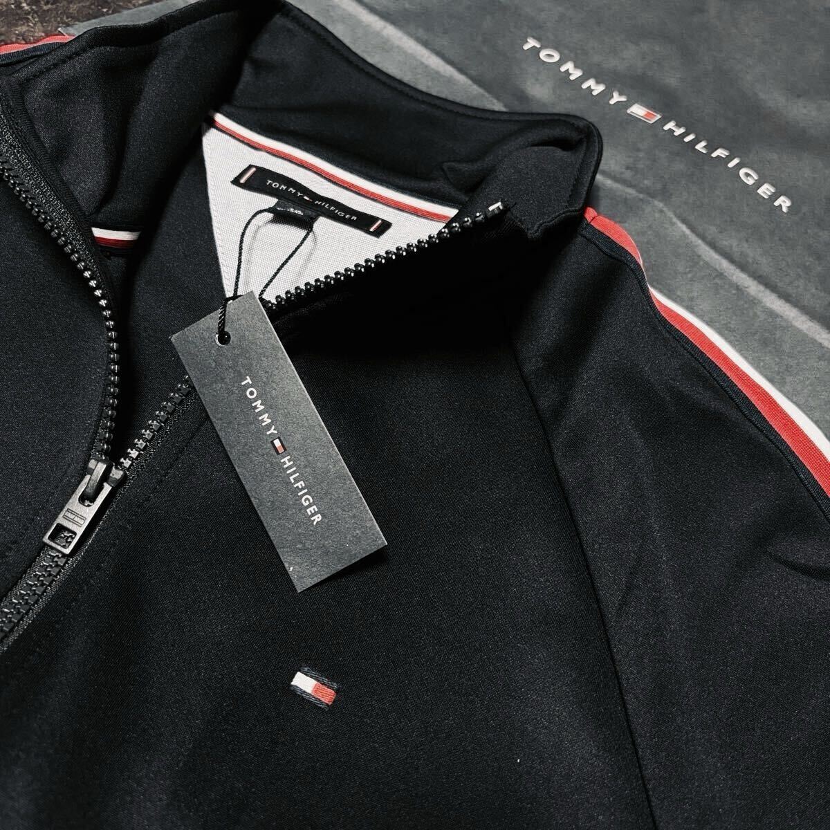 XXXL/4L 定価17,600円 トミーヒルフィガー フルジップ トラックジャケット ジャージ ストレッチ ゴルフ メンズ 新品 送料無料 ブラック 黒
