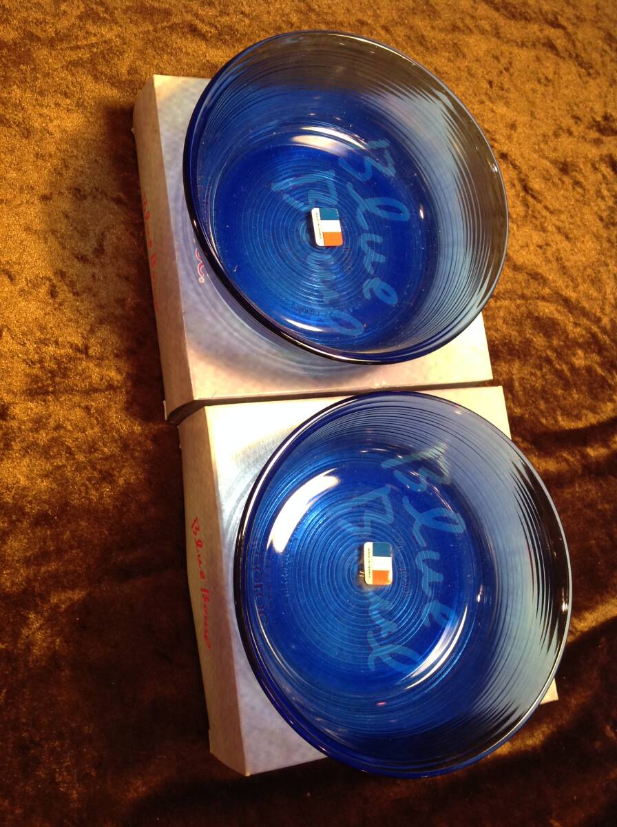 MADE IN FRANCE Blue Bowl arcoroc 長期保管 未使用 2個