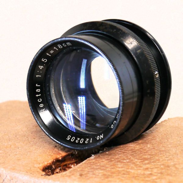 フジナー Fuji Film Rectar 18cm F4.5 ネジマウント 大判用レンズ（中古動作品）